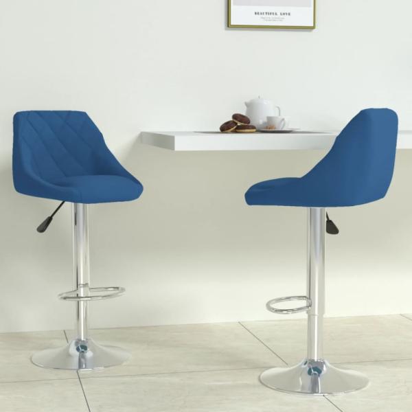 vidaXL Barhocker 2 Stk. Blau Samt 335309