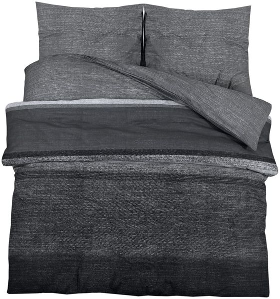vidaXL Bettwäsche-Set, Baumwolle dunkelgrau, 260x220 cm Bild 3