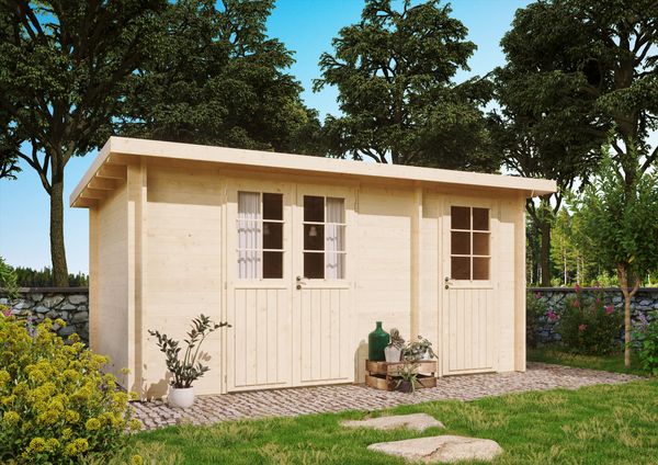 Fjordholz Gartenhaus Modell Carin 44 B Farblos
