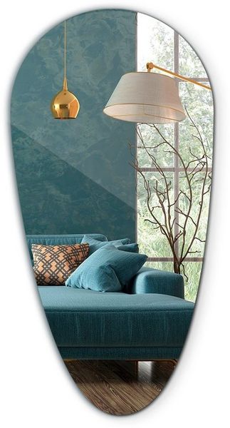 Tulup Dekospiegel Dekospiegel Wand Badspiegel Ovaler Spiegel Glas Hängender Tropfenform