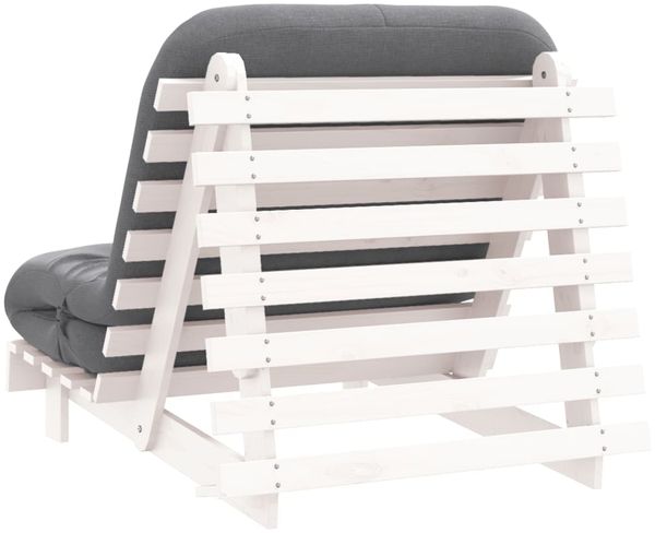 vidaXL Futon Schlafsofa mit Matratze Weiß 80x206x11 Massivholz Kiefer 846757 Bild 7