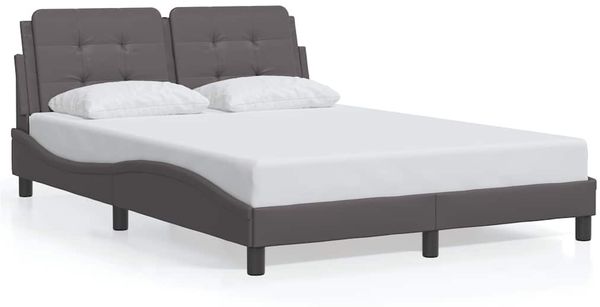 Einzelbettgestell Design für Erwachsene ohne Matratze Grau 120x200 cm Kunstleder d4843e