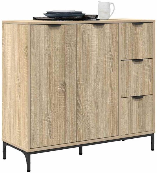Sideboard, Kommode Sonoma-Eiche 89,5 x 33 x 82 cm Holzwerkstoff j3065p Bild 3