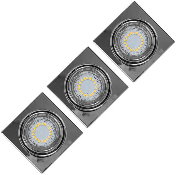 LED Einbaustrahler aus Metall in Chromoptik mit GU10 Fassung