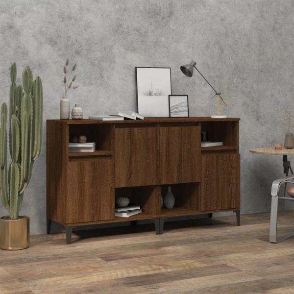 vidaXL Sideboards 2 Stk. Braun Eichen-Optik 60x35x70 cm Holzwerkstoff 3185734