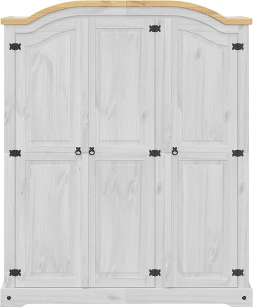 vidaXL Kleiderschrank Corona Weiß 151,5x52x186 cm Massivholz Kiefer 4012159 Bild 4
