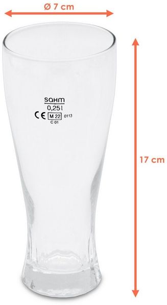 Spetebo Bierglas Bierglas 250 ml aus Klarglas - 6er Set, Glas, Weizenbier Glas 250 ml spülmaschinenfest