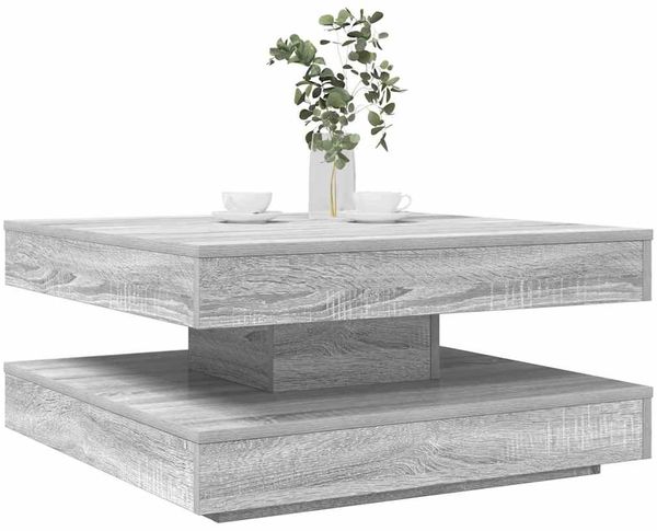 vidaXL Couchtisch 360-Grad Drehbar Grau Sonoma 70x70x34,5 cm 858484