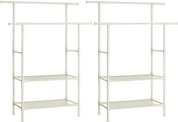 Songmics Kleiderständer, mit 2 Kleiderstangen, 2 Ablagen, bis 70 kg belastbar