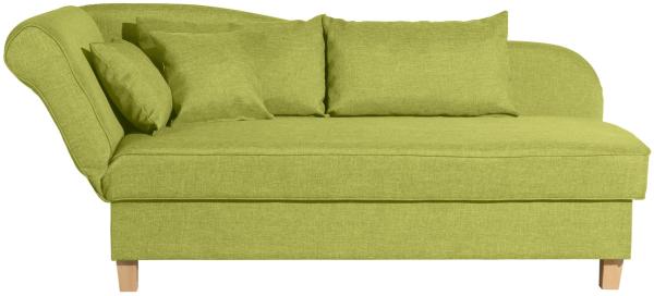 Selma Recamiere mit Armteil links klappbar Flachgewebe Apfel Buche Natur