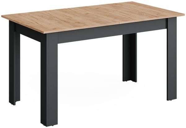 Esstisch Repose Anthrazit/Goldkraft Eiche 180 x 80 cm ausziehbar Vicco
