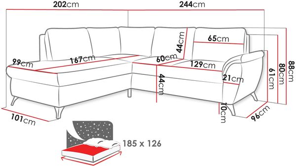 Ecksofa Geavo (Farbe: Barrel 48, Seite: Links OT-2R) Bild 6
