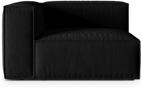 Micadoni Eckmodul Groß Nuria 1-Sitzer Links Samt Schwarz