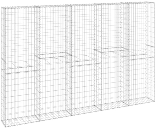 vidaXL Gabionenwand mit Abdeckung Verzinkter Stahl 300 x 30 x 200 cm 147823 Bild 1