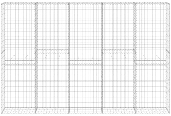 vidaXL Gabionenwand mit Abdeckung Verzinkter Stahl 300 x 30 x 200 cm 147823 Bild 2