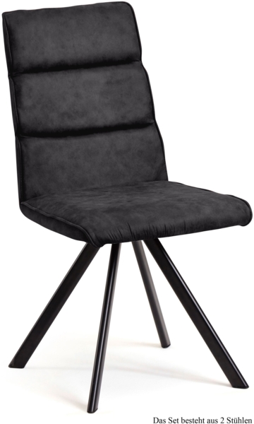 Esszimmerstuhl drehbar (2er-Set) Dessa 47 x 92 x 60 Schwarz/Anthrazit