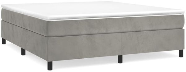 vidaXL Boxspringbett mit Matratze Hellgrau 180x200 cm Samt 3144693 Bild 2