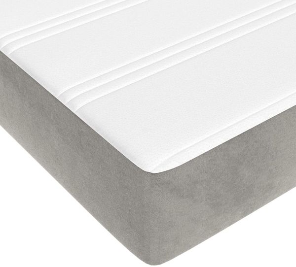 vidaXL Boxspringbett mit Matratze Hellgrau 180x200 cm Samt 3144693 Bild 8