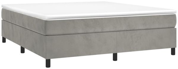 vidaXL Boxspringbett mit Matratze Hellgrau 180x200 cm Samt 3144693 Bild 3