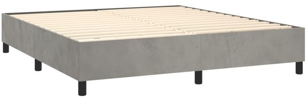 vidaXL Boxspringbett mit Matratze Hellgrau 180x200 cm Samt 3144693 Bild 4