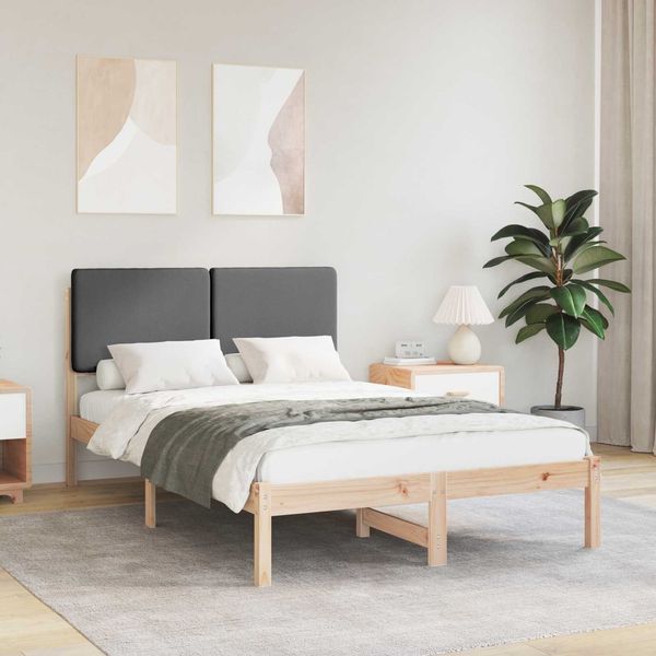 vidaXL Bettgestell mit gepolstertem Kopfteil Dunkelgrau 120 x 190 cm 877925