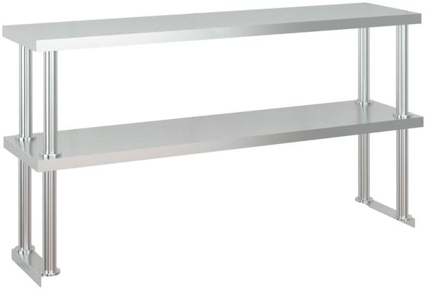 vidaXL Küchen-Arbeitstisch mit Aufsatzboard 120x60x145 cm Edelstahl 3155992 Bild 7