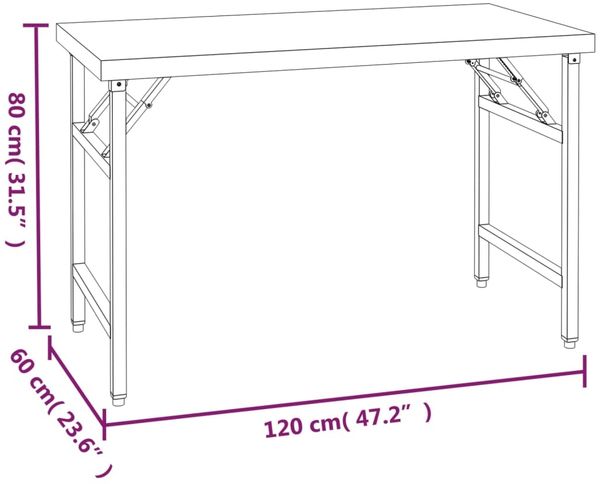 vidaXL Küchen-Arbeitstisch mit Aufsatzboard 120x60x145 cm Edelstahl 3155992 Bild 10