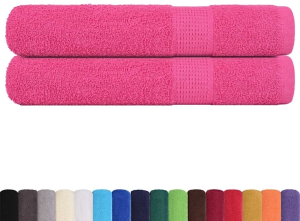 vidaXL Handtücher 2 Stk. Rosa 100x200 cm 360 g/m² 100% Baumwolle 137058