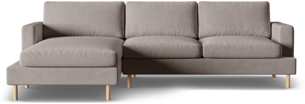 Micadoni Ecksofa Aliya 4-Sitzer Links Samt Warmes Grau