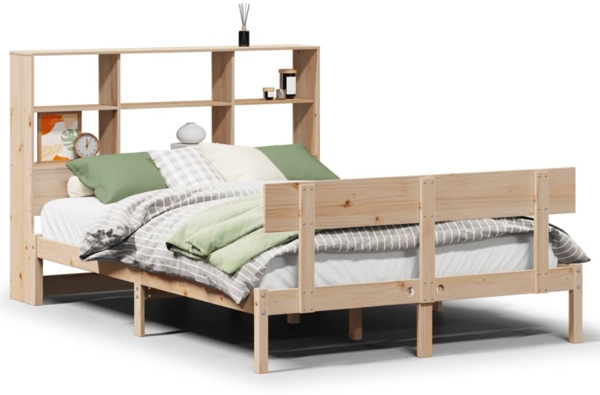 vidaXL Massivholzbett mit Regal ohne Matratze 160x200 cm Kiefernholz 3321812