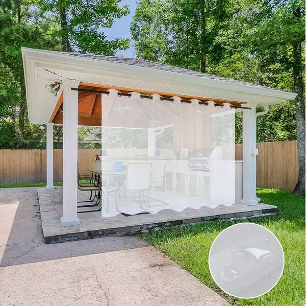 Sunicol Outdoorvorhang Outdoor Voile Vorhang Wetterfest Transparent mit Ösen, 1 Stück (1 St), Dekoschal Stores Gardinen für Terrassentür Pavillon Balkon Garten