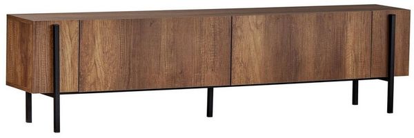 Modernes TV-Möbel mit Metallbeinen, Barok Walnut & Schwarz, 180 x 30 x 45 cm | 100% melaminbeschichtete Spanplatte, 18 mm dick | stilvolles & funktionales Design für Wohnzimmer & Unterhaltungsbereiche
