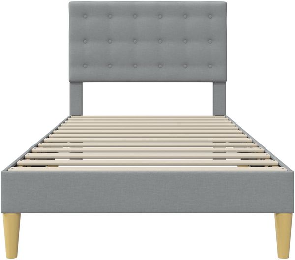 vidaXL Bettrahmen mit Kopfteil Hellgrau 90 x 190 cm Stoff 42027761 Bild 4
