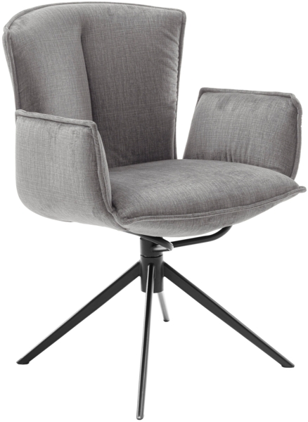 NALON 4-Fuß Stuhl - 2er Set - Anthrazit / Mit Armlehnen