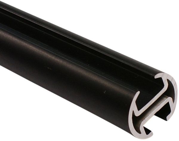 iso-design Gardinenstange Innenlauf 2-läufig schwarz Wandmontage 20 mm Endstück Kugel, Ø 20 mm, 2-läufig, Innenlaufprofil mit Metallsäge kürzbar