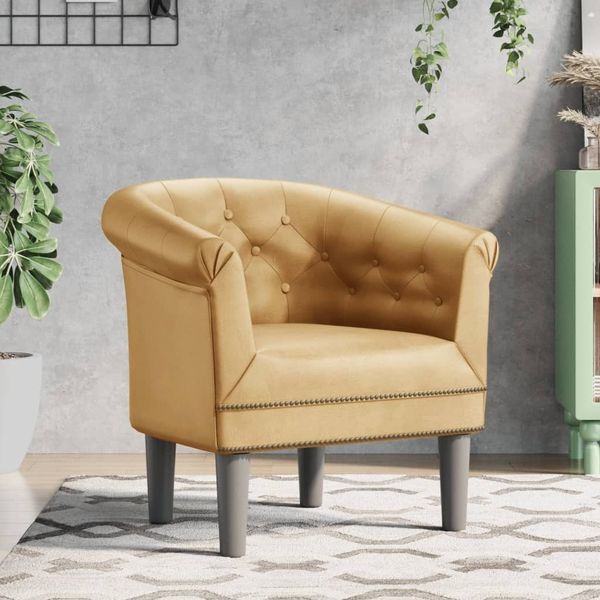 vidaXL Clubsessel Gold Kunstleder 356500
