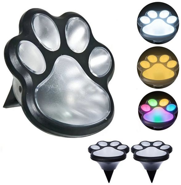 VIVIHEYDAY LED Solarleuchte 3/6 Stück Solar Bodenleuchten mit Pfotenabdruck, Solarleuchten, für Garten, Led Solar Gartenleuchten, Solarlampen, für Garten Rasen Gehweg Patio
