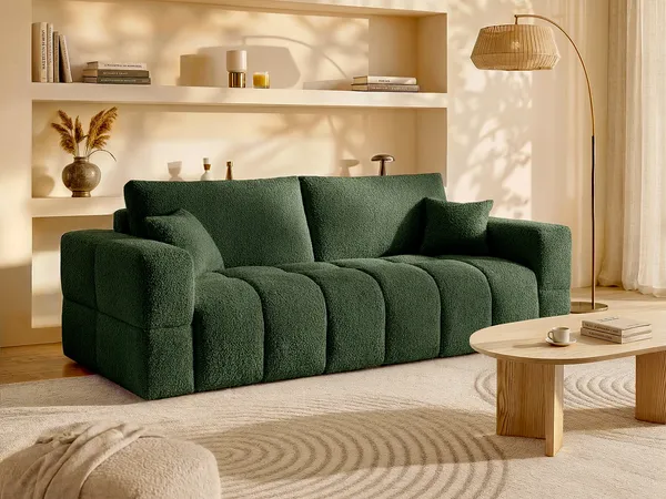 Vente-unique - ISSORO Sofa Stoff Grün - B 105 cm x H 90 cm x L 235 cm