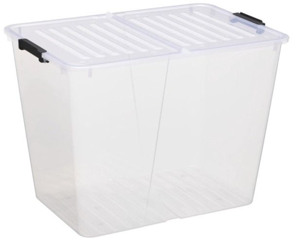 plast team Aufbewahrungsbox HOME BOX FLEX 65 Liter Box mit faltbarem Deckel Material Box: aus recyceltem PP - 1 Stück (23040800)