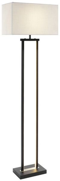 MONDO LED Stehlampe DOMO, 3-flammig, H 150 cm, Schwarz, Weiß, Dimmfunktion, Memoryfunktion, LED fest integriert, ohne Leuchtmittel, Extra-Warmweiß, Metallgestell, Stoffschirm, Touchdimmer, Kippschalter