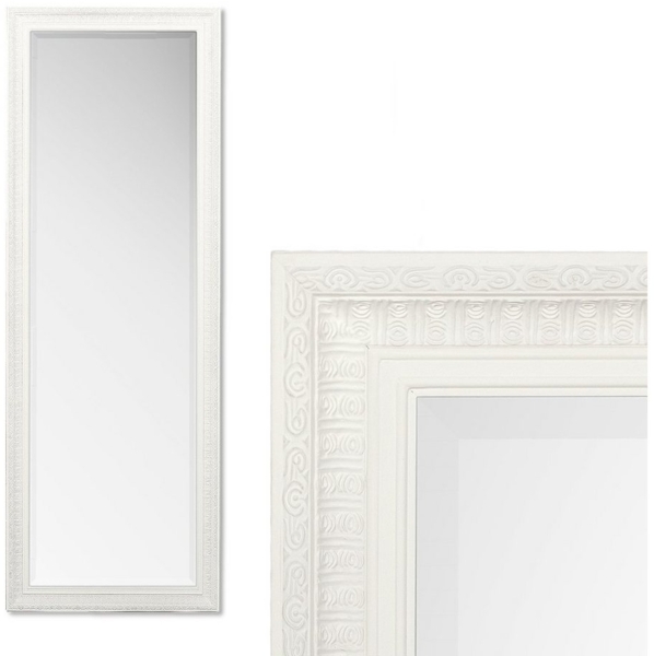 LebensWohnArt Wandspiegel Spiegel BESTY Weiss Matt ca. 140x50cm