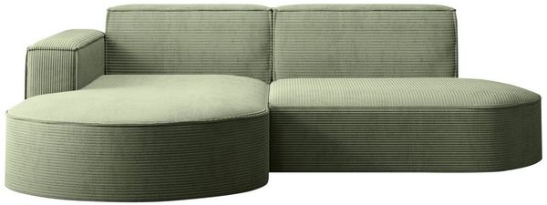 Kaiser Möbel Ecksofa Designer MODENA STUDIO L stoff Cord, Ecksofa, Cord Sofa, L-Form, Links/Rechts wählbar