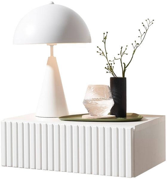 Nachtkommode >TABONI< hängend, 1 Schublade, in weiß - 42x14x30cm (BxHxT)
