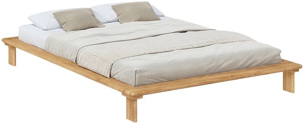skølm 'Skald' Futonbett 140x200 cm, Bettgestell aus Eiche Massivholz, natur geölt und lackiert, Massivholzbett 25 cm hoch, geeignet als Doppelbett Bild 8