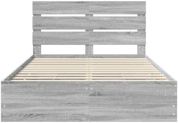vidaXL Bettrahmen Graues Sonoma 160 x 200 cm Ingenieurs Holz 3411822 Bild 8