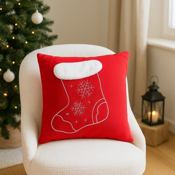 Weihnachts-Dekokissen 40x40 cm Stiefel Motiv