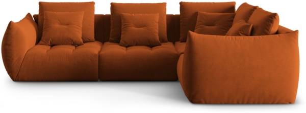Micadoni Ecksofa Bloom 4-Sitzer Rechts Samt Terrakotta