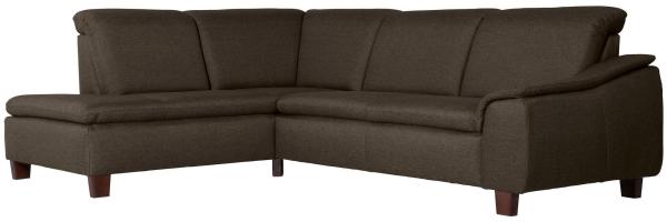 Ecksofa mit Ottomane rechts Katti Bezug Flachgewebe Buche nussbaum dunkel / braun 22913