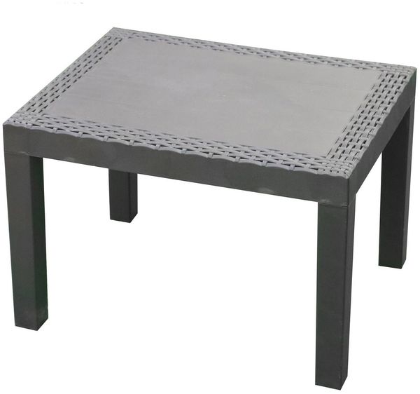Spetebo Gartentisch Gartentisch anthrazit mit Rattan Optik - 59x46 cm (Packung, 1-St, 1 Tisch), Kunststoff Garten Beistelltisch