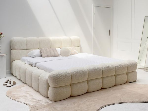 Compleo Polsterbett bubble, Designerbett 140/160/180/200 DALIA (TOPSELLER, Lattenrost mit Holzrahmen oder Metalrahmen), Wolkenbett, Cloud-Bett mit Bettkasten